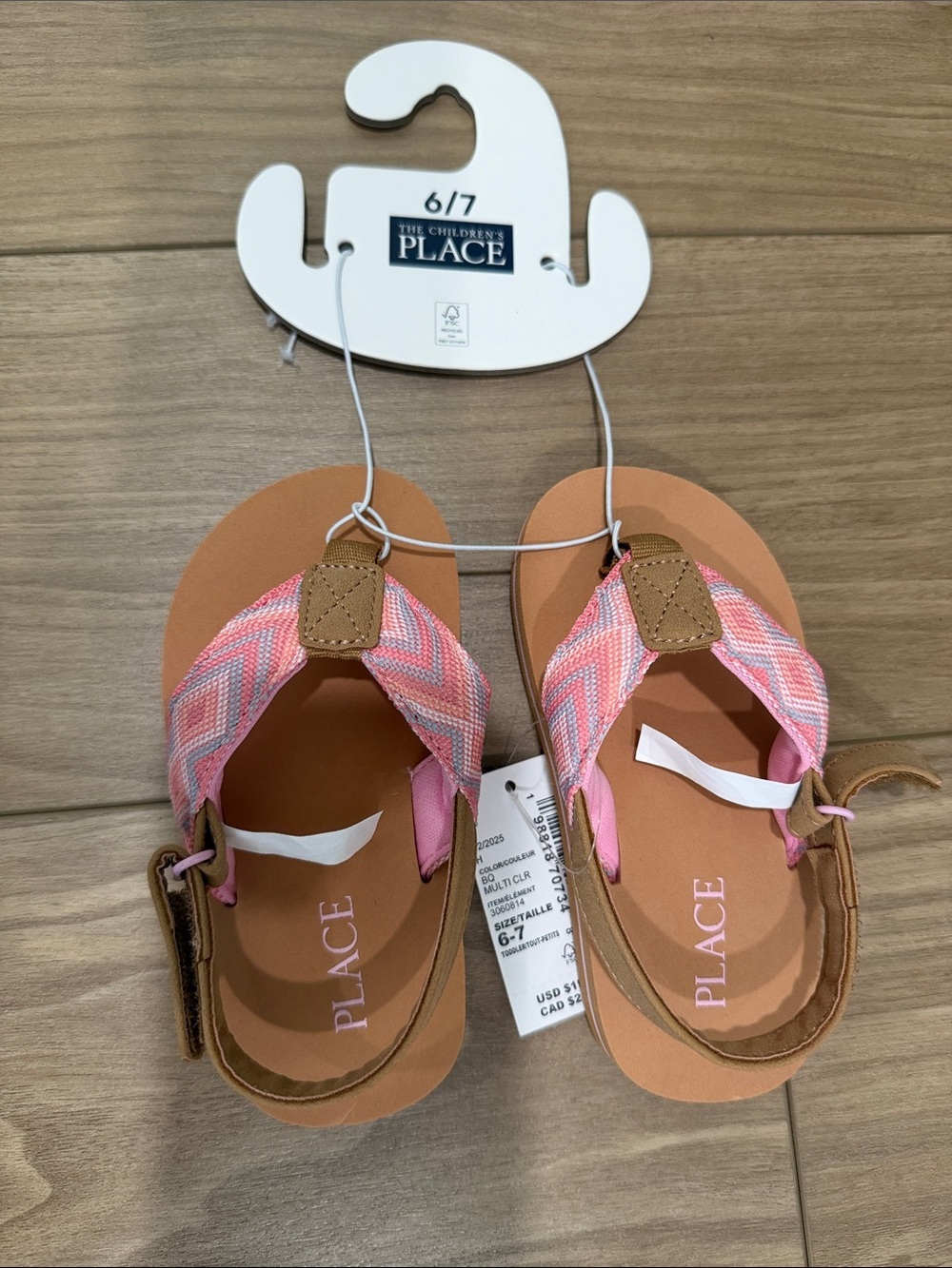 Pink Chevron Toddler Sandals